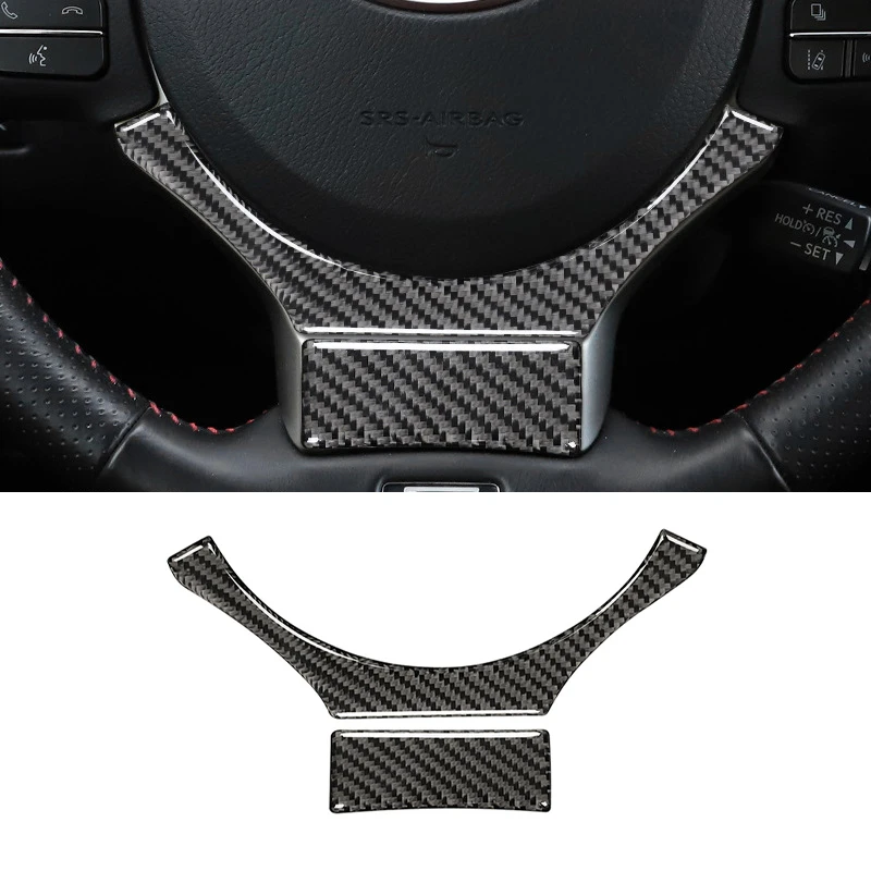 

2pcs for Lexus NX 200 200T 300H 2014-2019 Car Steering Wheel Decor Trim Stickers Decal Carbon Fiber Auto Interior Accessories