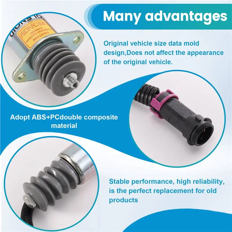 ABTC-612630080470 24V Shut Off Solenoid Valve 13034655 For Weichai Marine Diesel Engine WD12 Series 13071293
