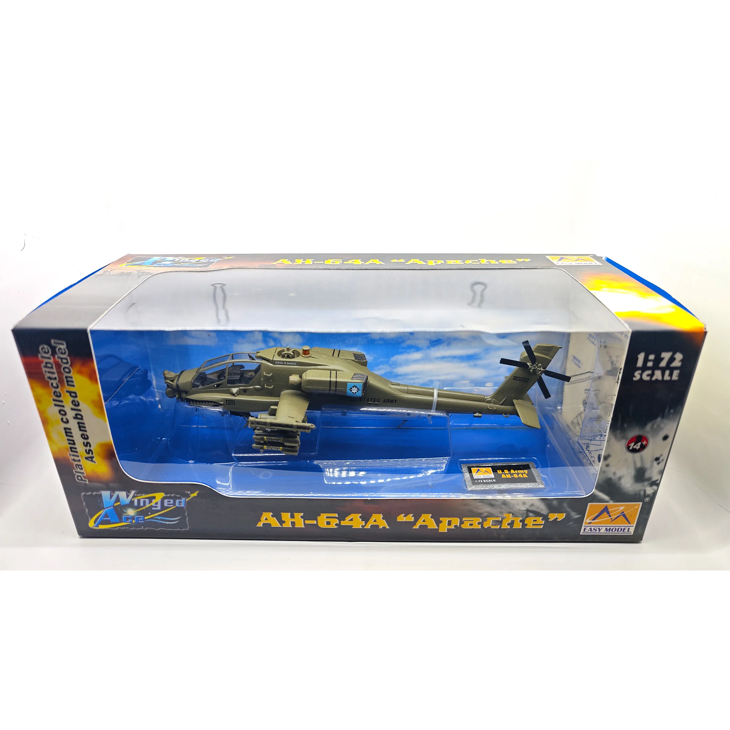 Spot 37029 1:72 US AH-64A Heavy Armed Helicopter Model Static Finished Model (out of print)