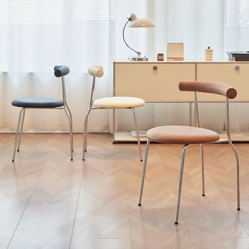 Dining Chairs Nordic Stackable Backback Dining Table Lounge Chairs For Household Living Room Kitchen Home Furniture Supplies image 3