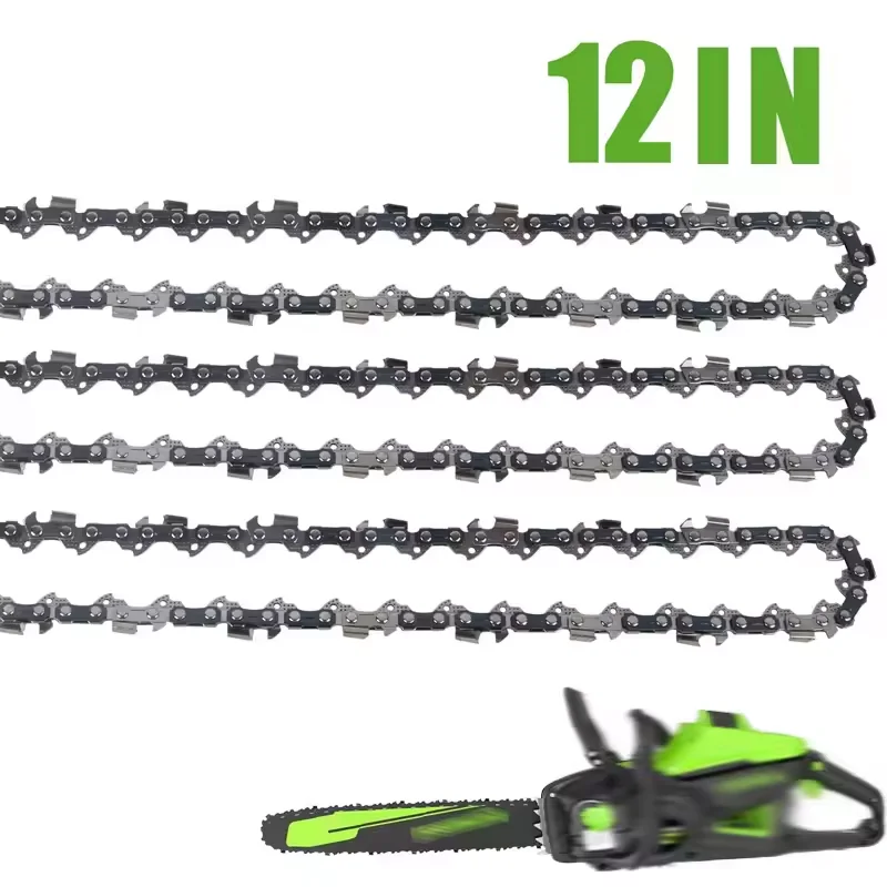 

12 Inch Metal Chainsaw Chain 22 Teeth 45 Drive Links Saw Chain Spare Parts 3/8inch Steel Chainsaw Blades for Wood Branch Cutting