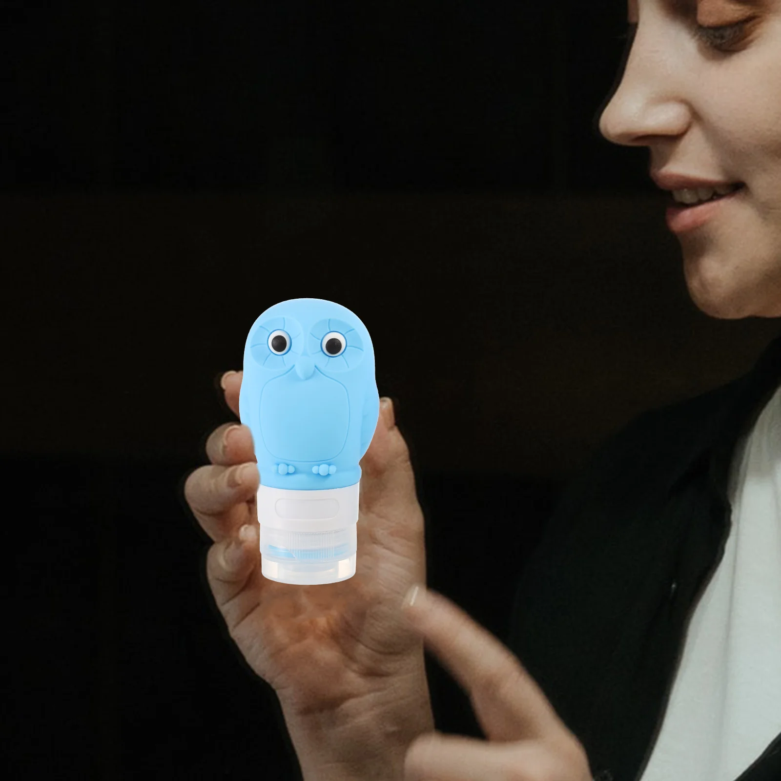 Juego de 2 Botellas de Silicona de 60 ml con Diseño de Búho, Portátiles, para Viajes, para Cosméticos, Gel de Ducha, Recargables, Antiderrames, Reutilizables