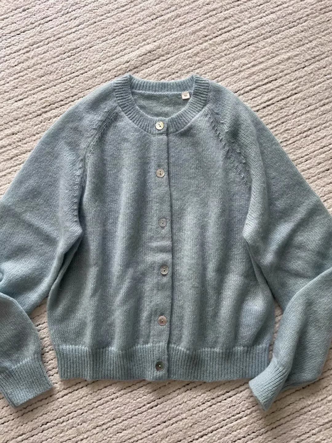 Women Wool Blend Knitted Cardigan Autumn 2025 Round Neck Long Sleeve Single Breasted Casual Female Sweater