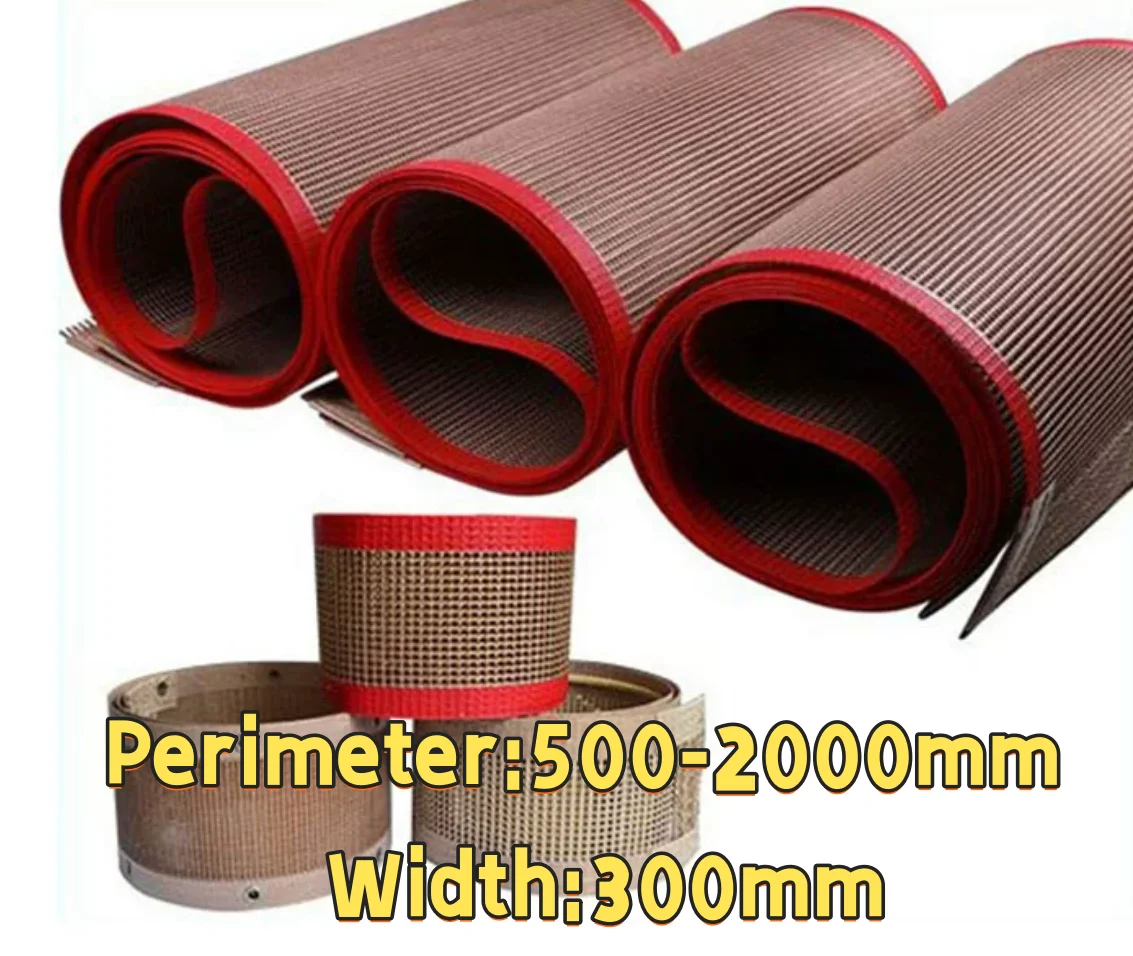 Perimeter:500-2000mm Width:300mm TTeflon High Temperature Resistant Food Grade Conveyor Belt Mesh Belt drying line conveyor belt