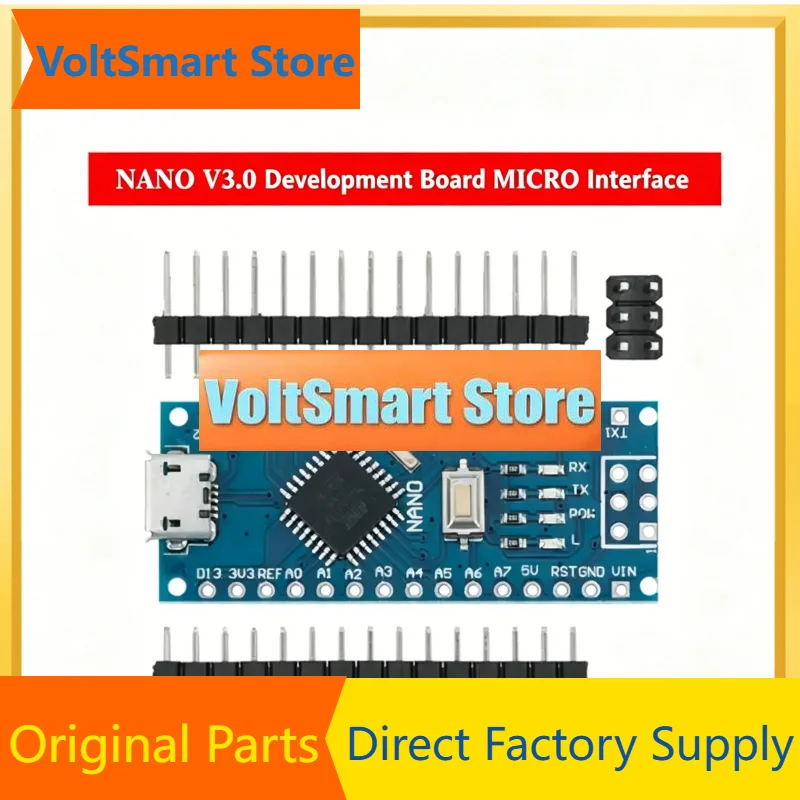 VoltS5/10PCS Nano V3.0 Control Board CH340 USB Driver ATmega328P 16MHz Main Controller Module