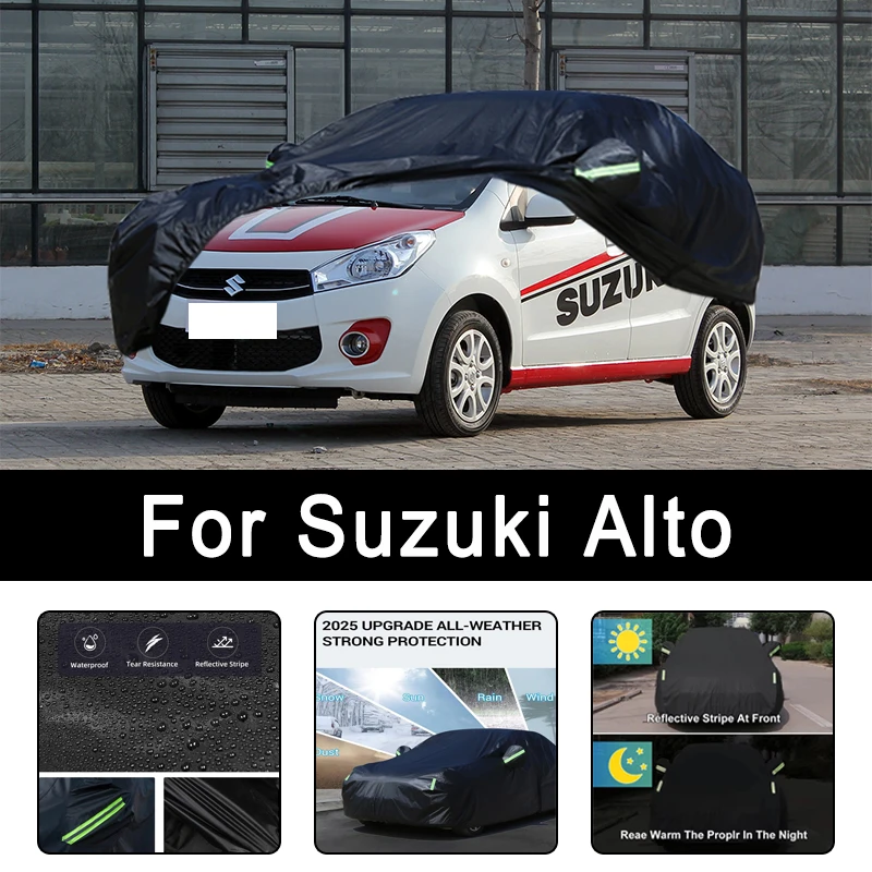

For Suzuki Alto All-Weather Car Covers 6-in-1 Waterproof Dustproof UV Proof Snowproof Scratch Resistant Protection