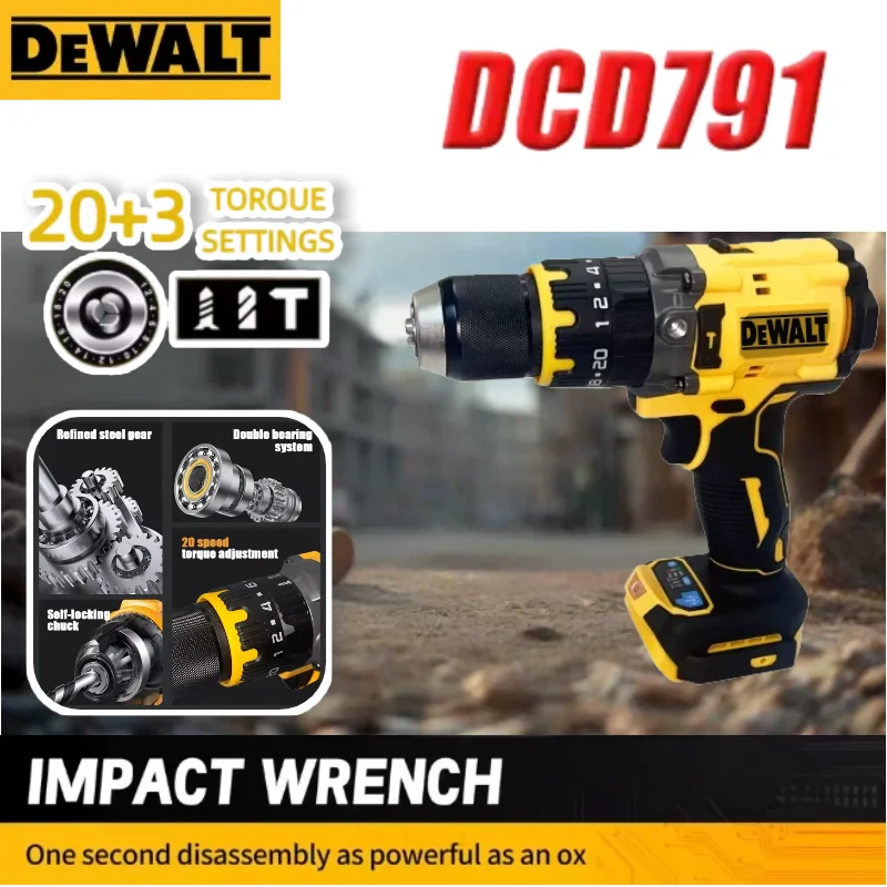 

DEWALT DCD791 Brushless Motor Drill Screwdriver Compact Cordless Drill Multi functional Screwdriver Tool For Dewalt Battery