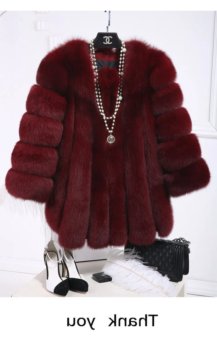 Women Open Front Faux Fox Fur Mid Length Coat Long Sleeve Plush Warm Outerwear for Party Daily Winter Wear image 3