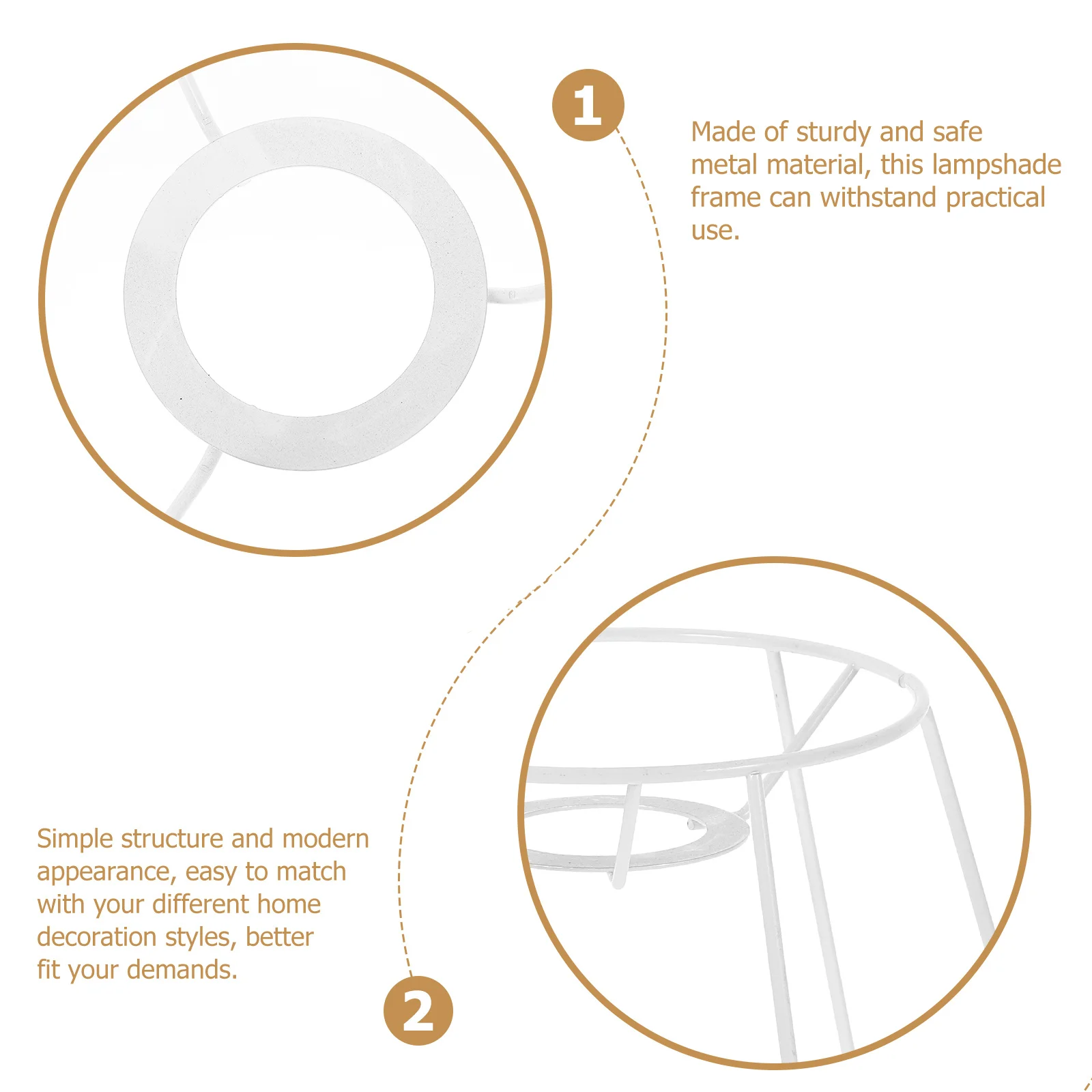 1pc Shade Metal Diy Lampshade For Table Lamp Lampshade Making Frame Vintage Lamp Shade Ring Desk Lights Frame