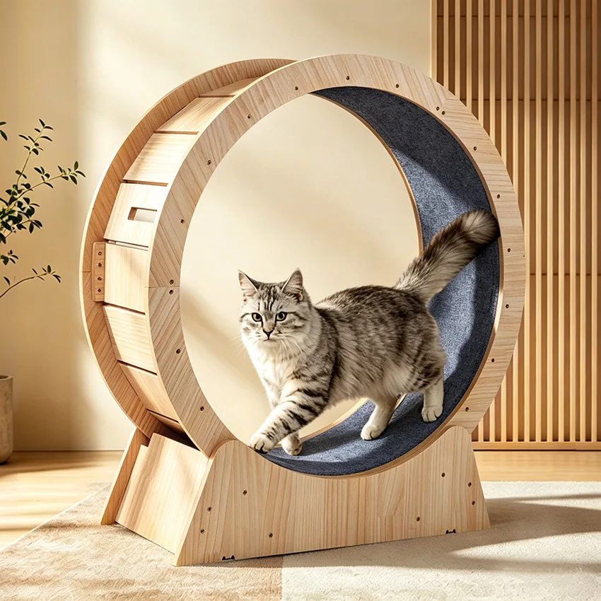 Pet dog cat treadmill ring fleece pad fitness roller silent sports running wheel furniture high fiber board cat climbing frame