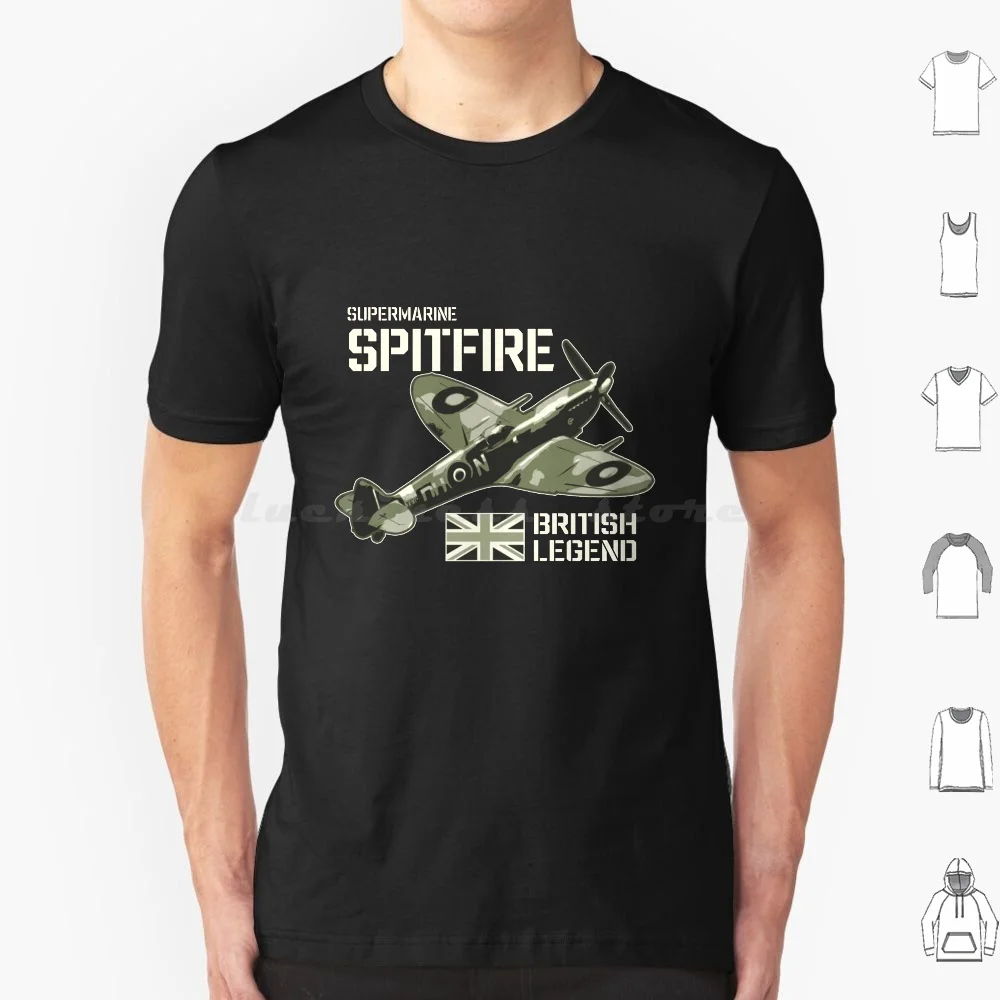 T-shirt Spitfire Fighter Raf Plane Ww2, avion légendaire britannique, pour hommes, femmes et enfants, 6xl, Spitfire Supermarine Ww2 Raf Royal Air Force
