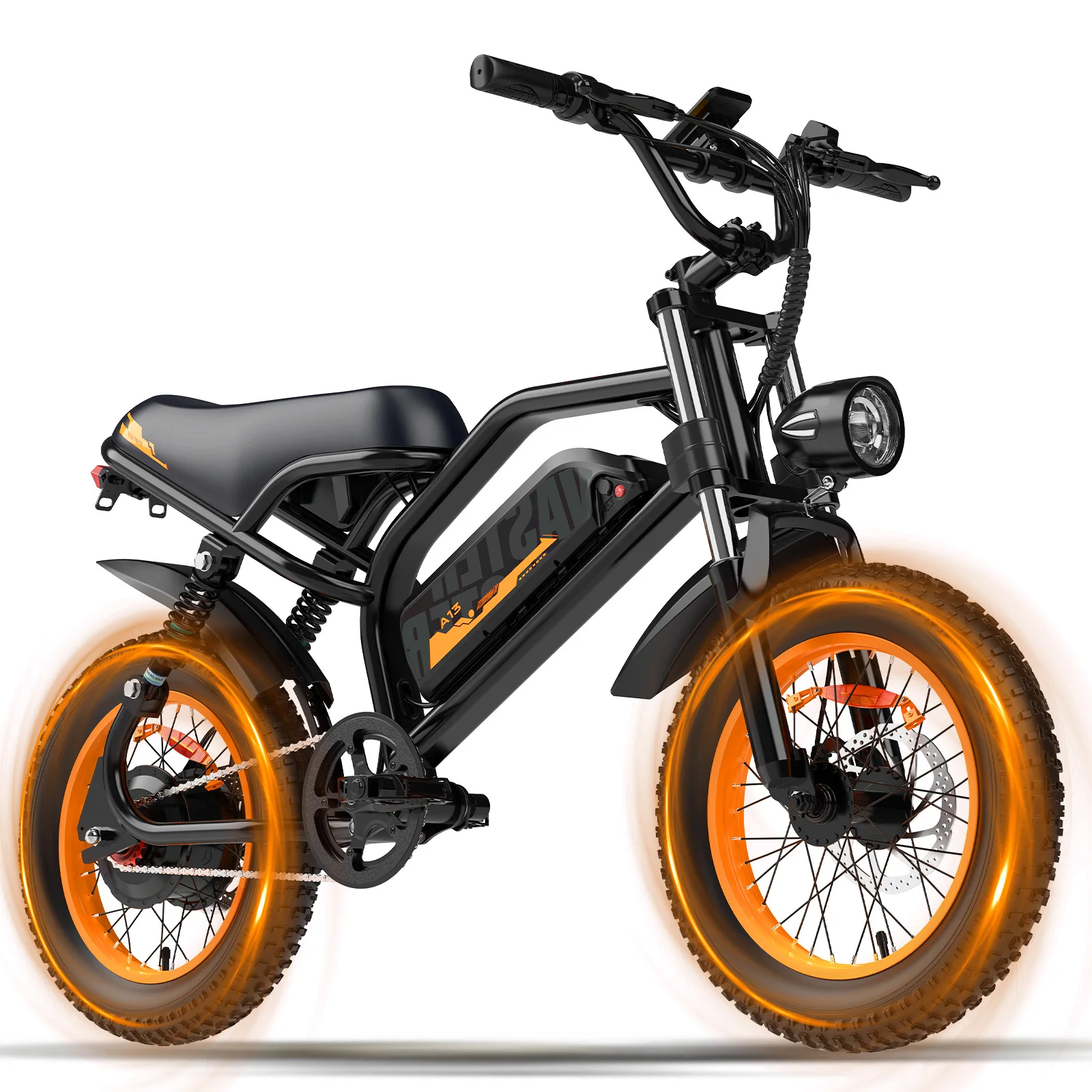 VDL Mountain Electric Bike , 16" Fat Tire Ebike, Wider Seat 250W Peak Motor, Removable Battery, Front Fork Suspension image 2