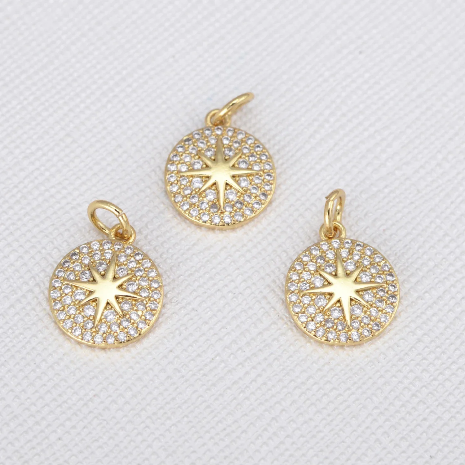 Fashion Star Pendants for Women Metal Aesthetics Charms Pretty Zircon Pendant for DIY Jewelry Making Necklace Earrings Supplies