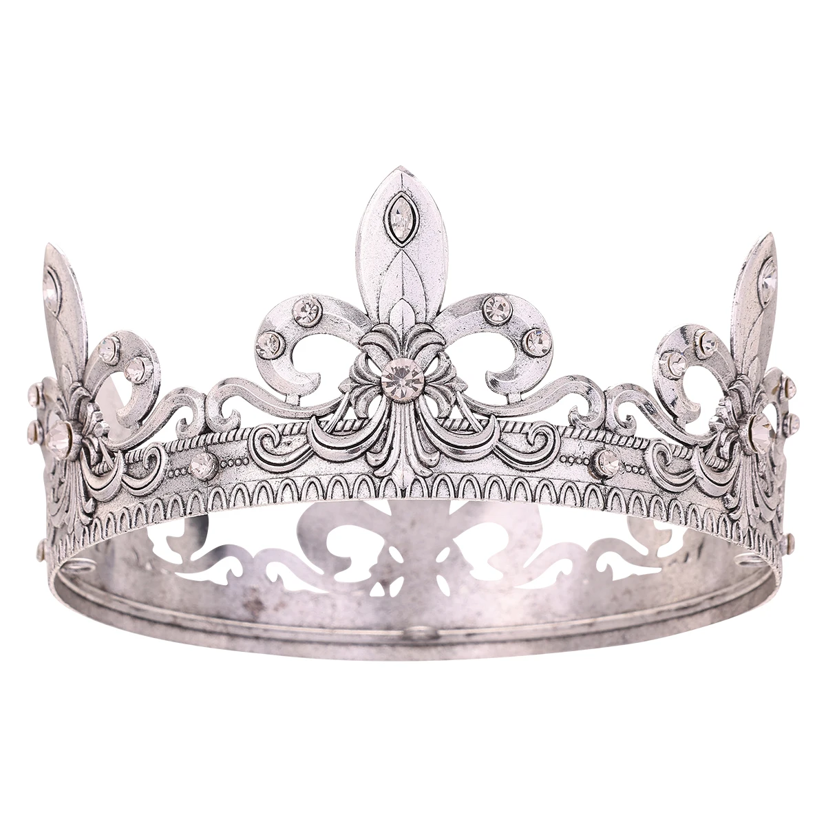 Baroque Vintage Crystal Rhinestone Tiaras And Crowns For Women Bride Queen King Diadems Wedding Hair Accessories Party Pageant image 2