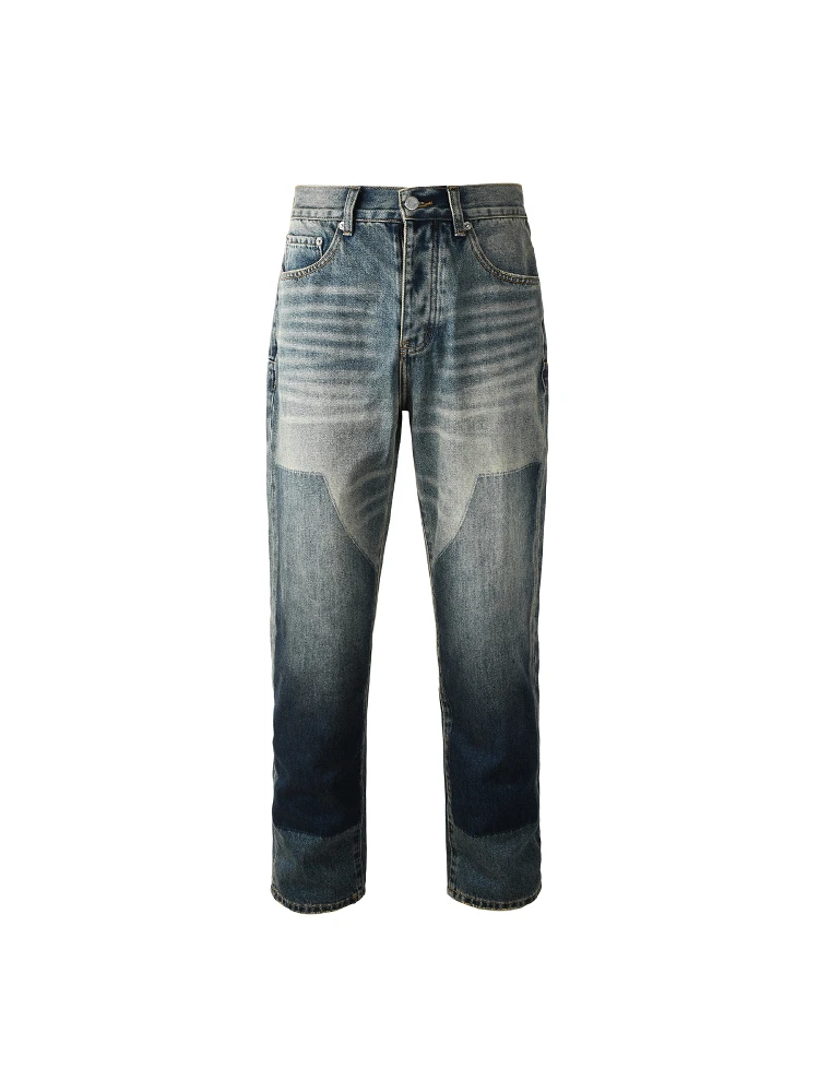 

American Sle Straight Leg Jeans Casual High Street Wide Leg Men's Denim Pants Faionable Urban Wear Youth Casual Jeans