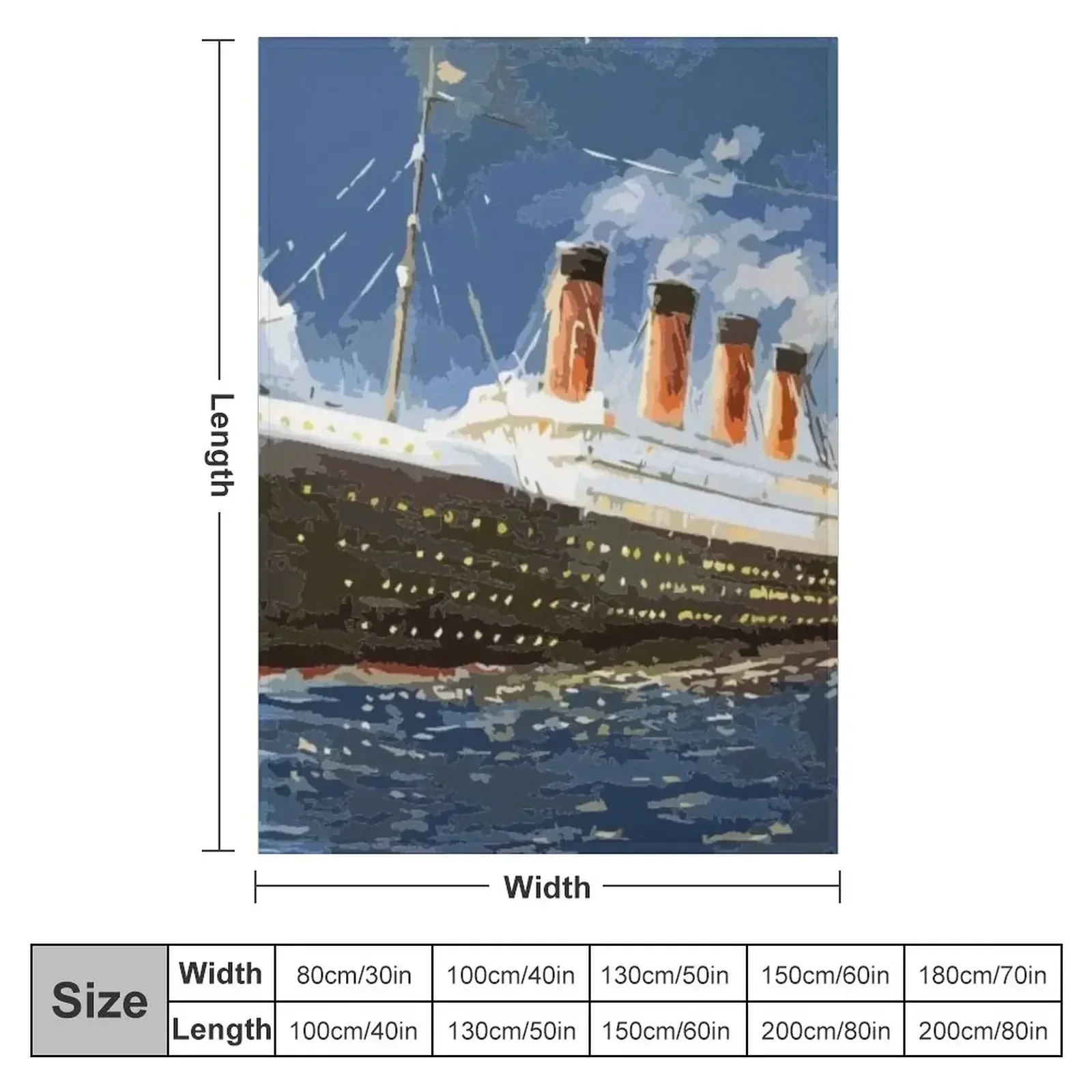 The most popular ship of all times, Titanic. Throw Blanket couch cozy soft plush fuzzy picnic outdoor blanket