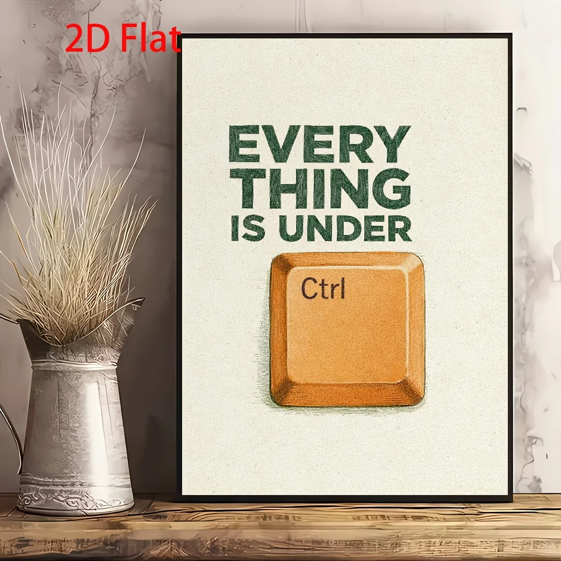 2D Flat, 2D Flat, Posters And Prints-2D Flat, Frameless Canvas Painting, All Under Control (Printed Version), Fun Office Post