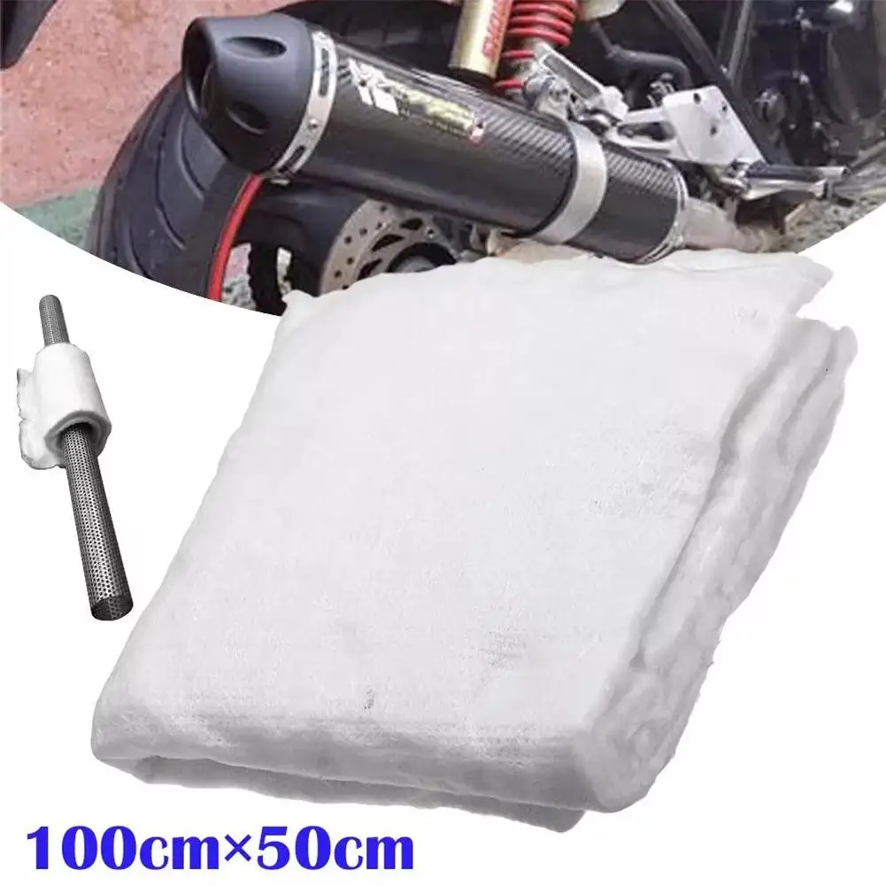 100cm*50cm*6mm Motorcycle Exhaust Pipe Muffler Cotton Fiberglass Needle Felt Fiberglass Muffler Filler Packing