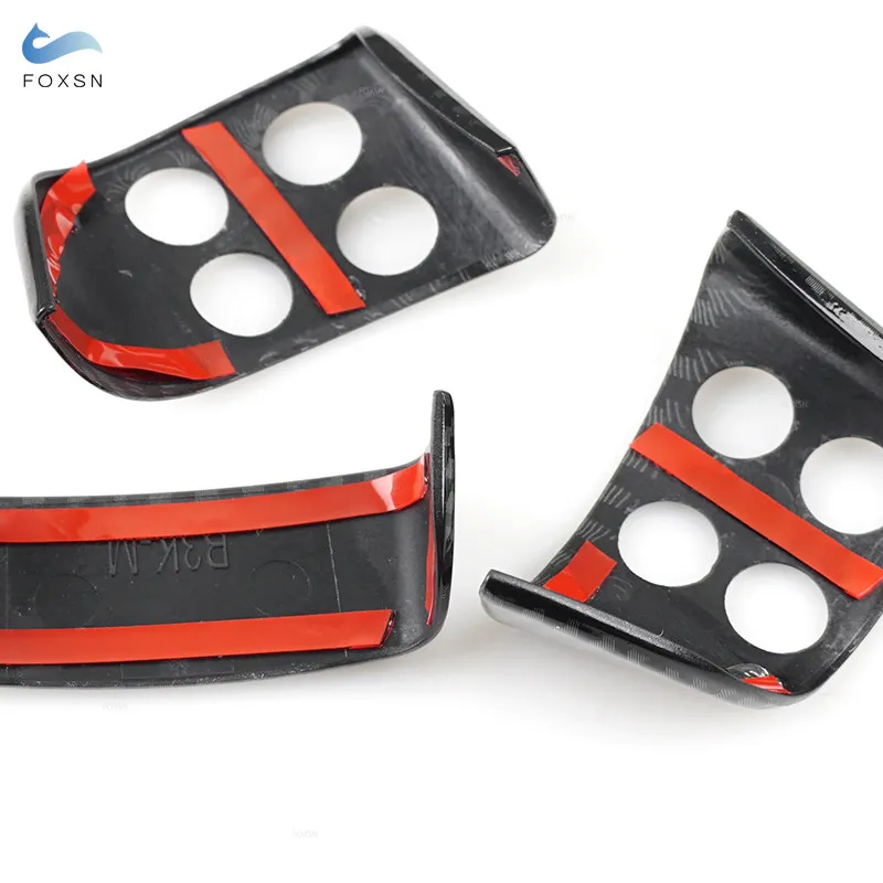 Panel de volante Interior para coche, cubierta embellecedora con textura de fibra de carbono ABS, 3 piezas, para VW Golf 5 MK5 Passat B6 Jetta MK5