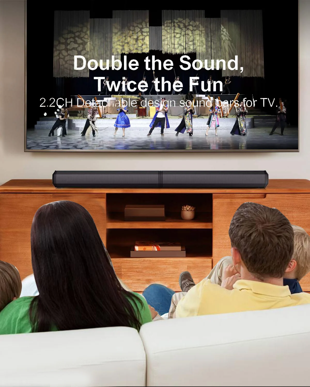2-in-1 Soundbar, 100W 2.2 Channel for TV, App Control with EQ, Voice Clarity, Multiple Connections