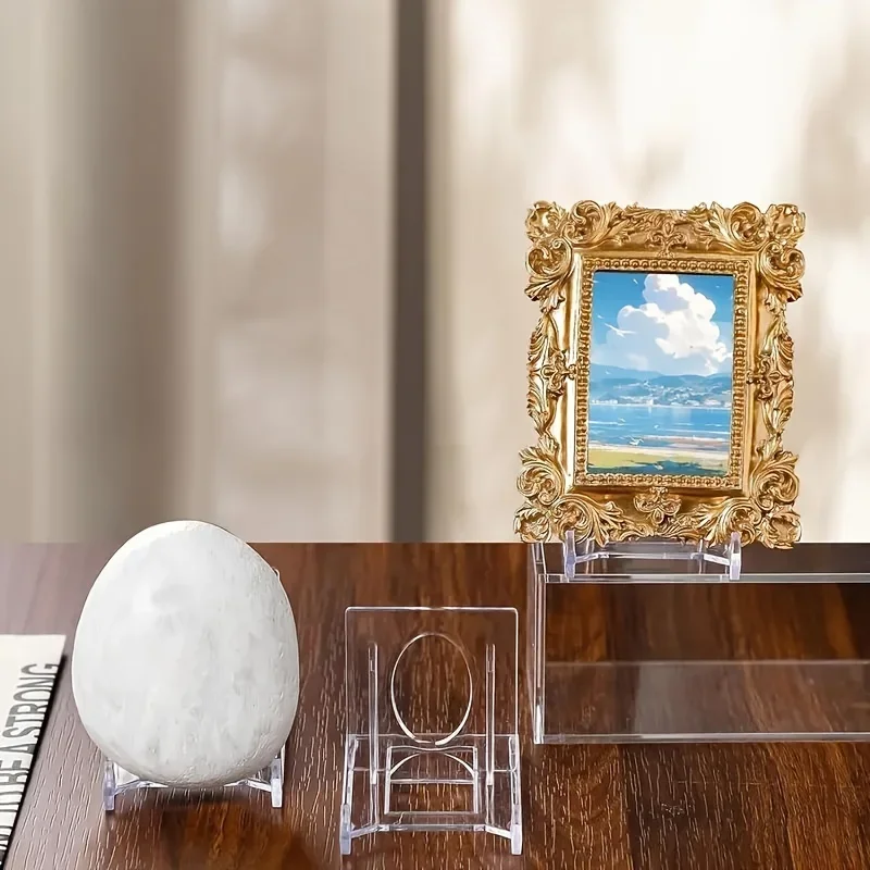 24PCS Adjustable Acrylic Display Easels Multipurpose Plastic Stands for Pictures Collectible Cards Decorative Plates Home Decor