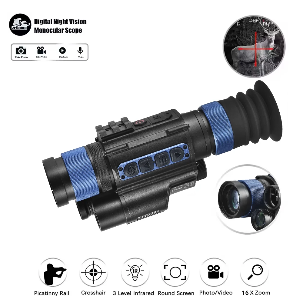 

ZIYOUIHU MLT HD Monocular Night Vision Video Camera Crosshair Cursor NV Hunting Night Vision Scope With Ballistic Calculation