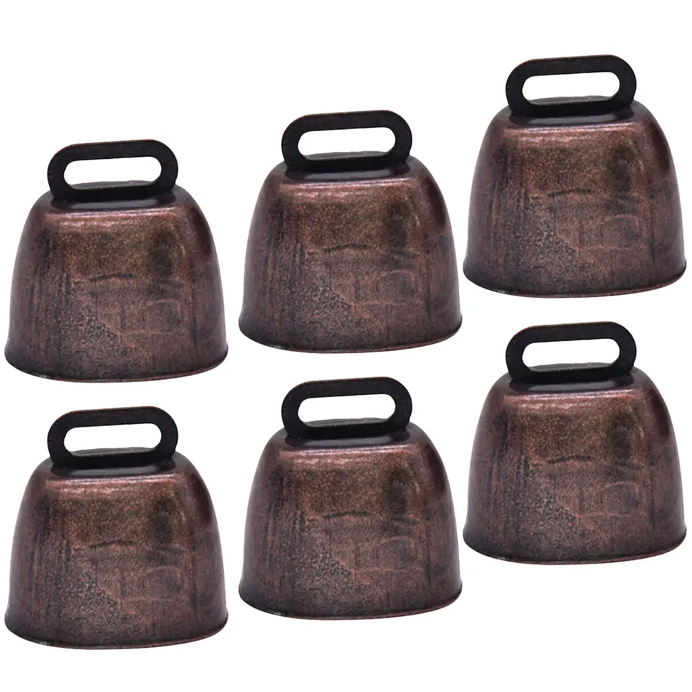 6Pcs Animal Anti-Lost Bells Metal Wear-Resistant Loud Clear Sound Vintage Cattle Bell Livestock Hanging Pendant