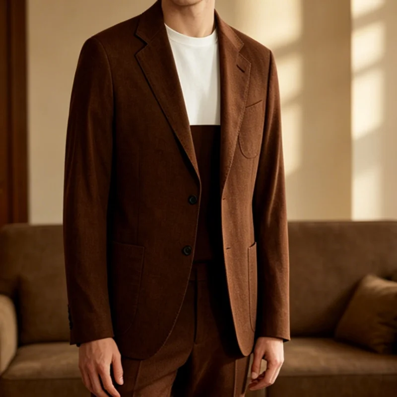 Cotton Linen Blend Summer Extremely Thin Lining Men Suit Jacket Simple Solid Color Casual Loose Fashion Breathable Blazers