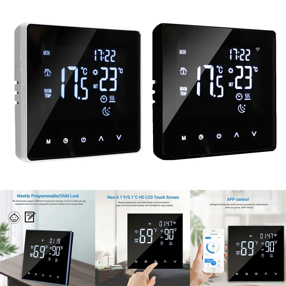 

1pc Digital Thermostat For Gas Boiler Heating Thermostat Programmable Wifi Wireless Home Room Sensor App Control