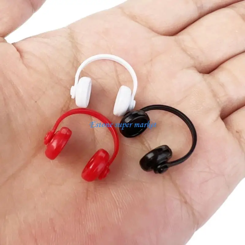 090B Three Tone Dollhouses Headphones Computer Room Accessory Miniature Display Item