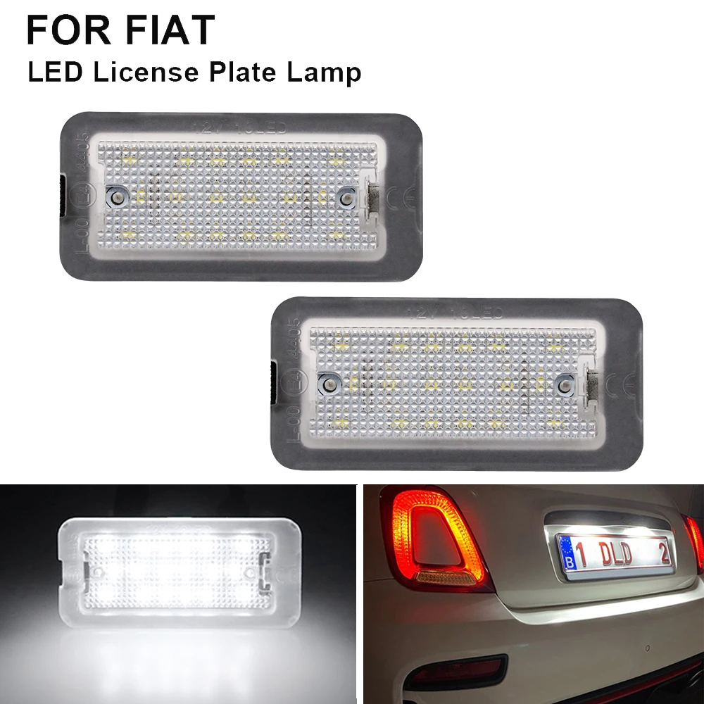 For Fiat Abarth 500 595 695 500C 595C 695C 312 2007-2020 Error Free White LED License Number Plate Light Lamp OEM#:51800482