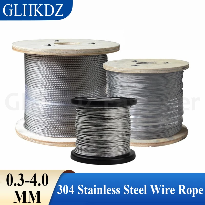 

304 Stainless Steel Wire Rope 7x7 Structure Wirerope Anti corrosion Anti Rust Dia 0.3-4mm