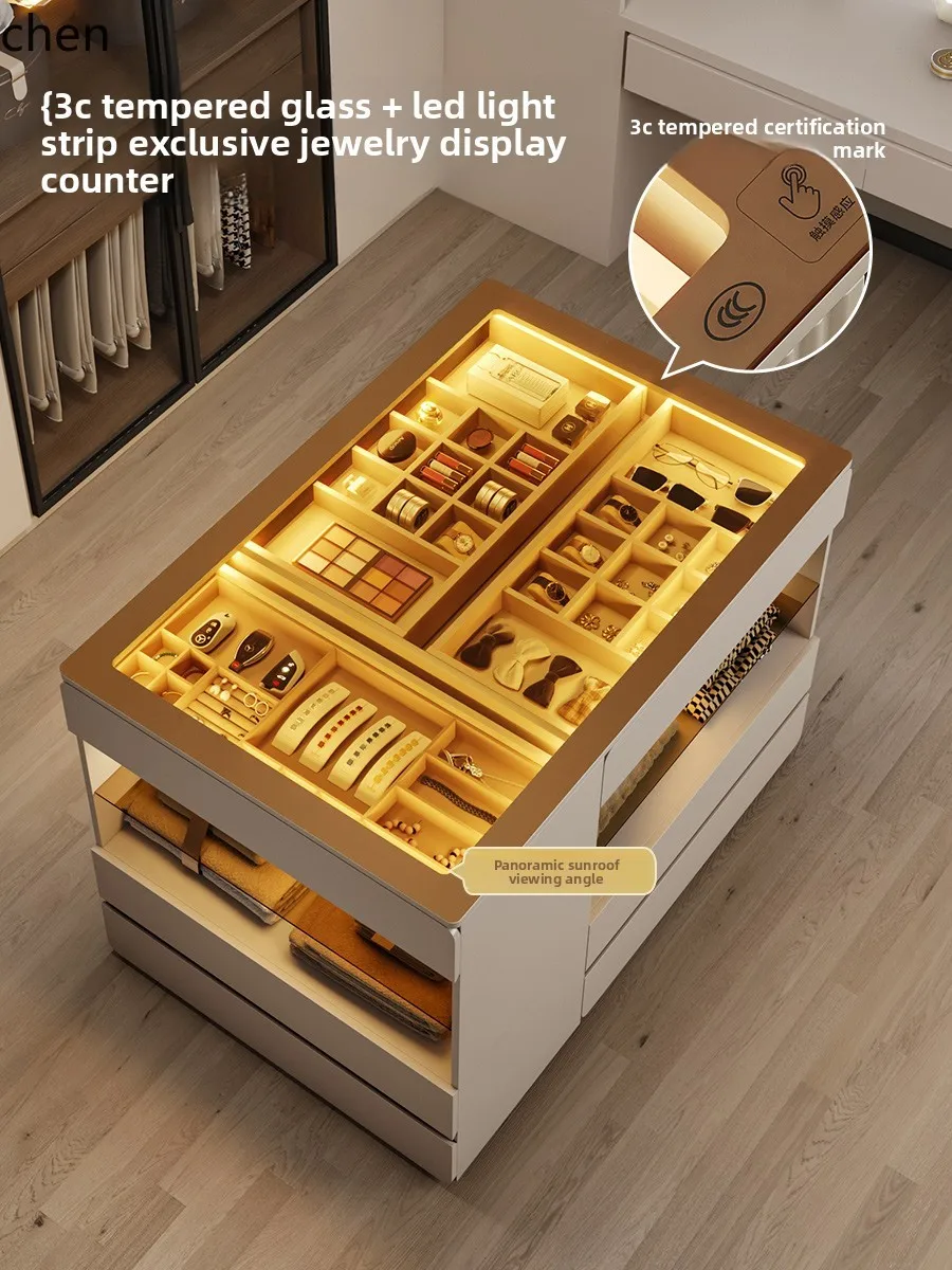 HXL cloakroom Nakajima Taiwan small apartment storage large capacity bucket cabinet jewelry storage glass display cabinet