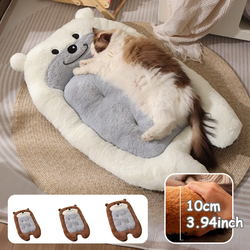 

New Luxury Pet Bed Winter Warm Plush Cat Dog Sleeping Nest Thickened Washable Scratch Resistant Mat for Small Medium Large Pet