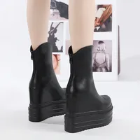 Height 14CM 16CM Chunky Heel Motorcycle Boots Women Platform Ankle Boots Punk Cosplay Thick Sole Goth Girls Shoes Big Size 39