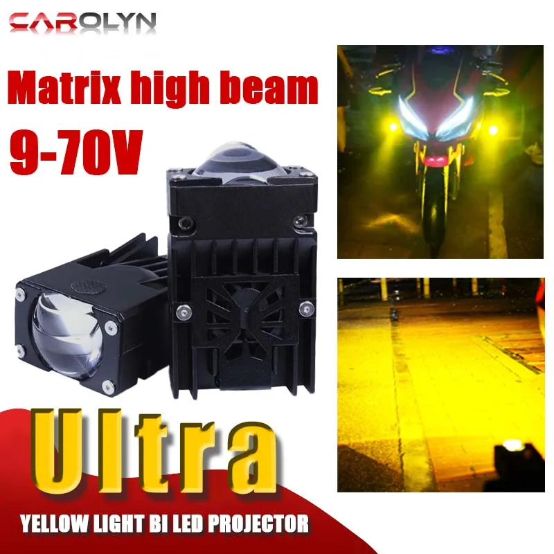 Carolyn 2pcs LED Projector Lens Headlight Mini driving light Automotive Grille LED Headlights Moto Projection Lens Waterproof