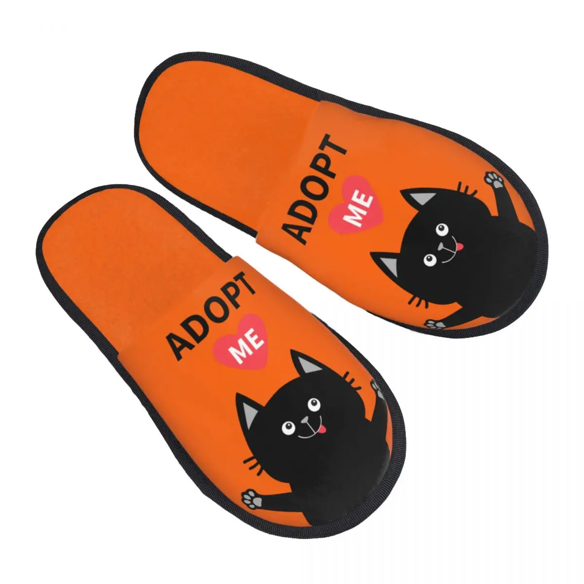 

Женские милые тапочки с принтом на заказ Adopt Me, черные домашние тапочки с котом, мягкие теплые забавные пушистые тапочки из пены с эффектом памяти для котенка, домашняя уличная обувь