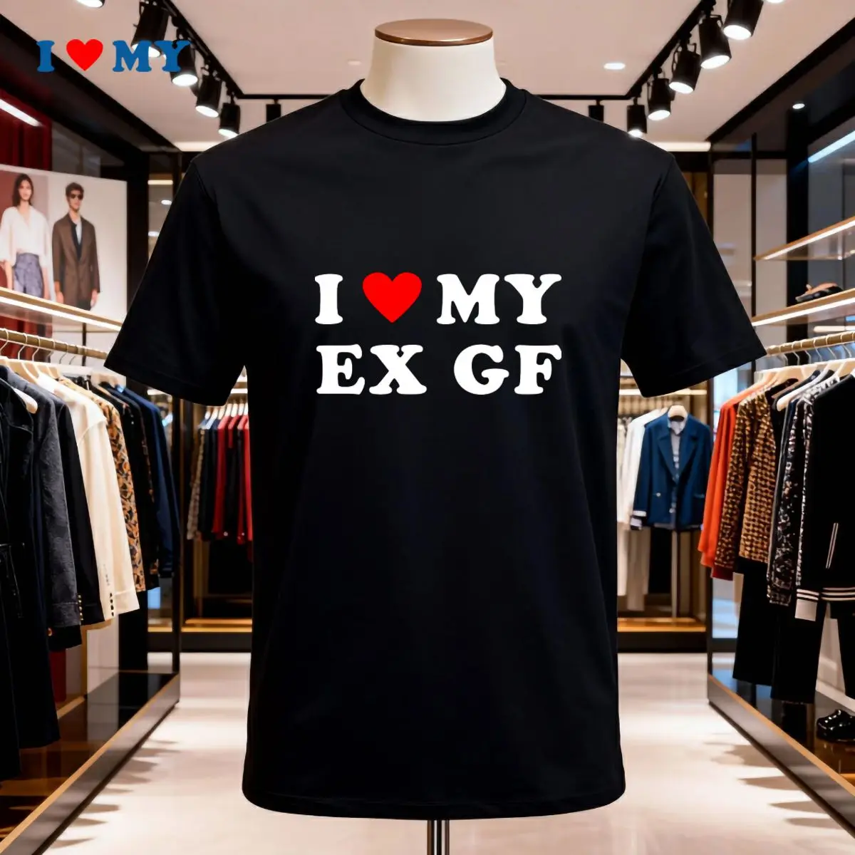 I Love My Ex GF T-Shirt - Funny Playful Graphic Tee for Men, Casual Summer Crew Neck Cotton Shirt, Great Gift Idea!
