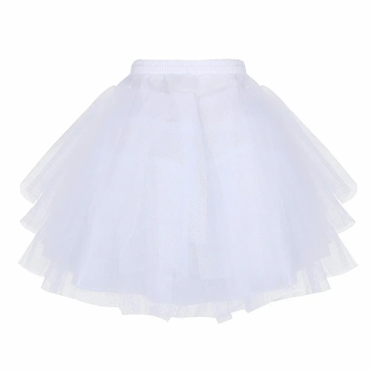 Kinderen 3-laags hoepelloze netto petticoat bloemenmeisje bruiloft hoepelrok onderrok rok slips