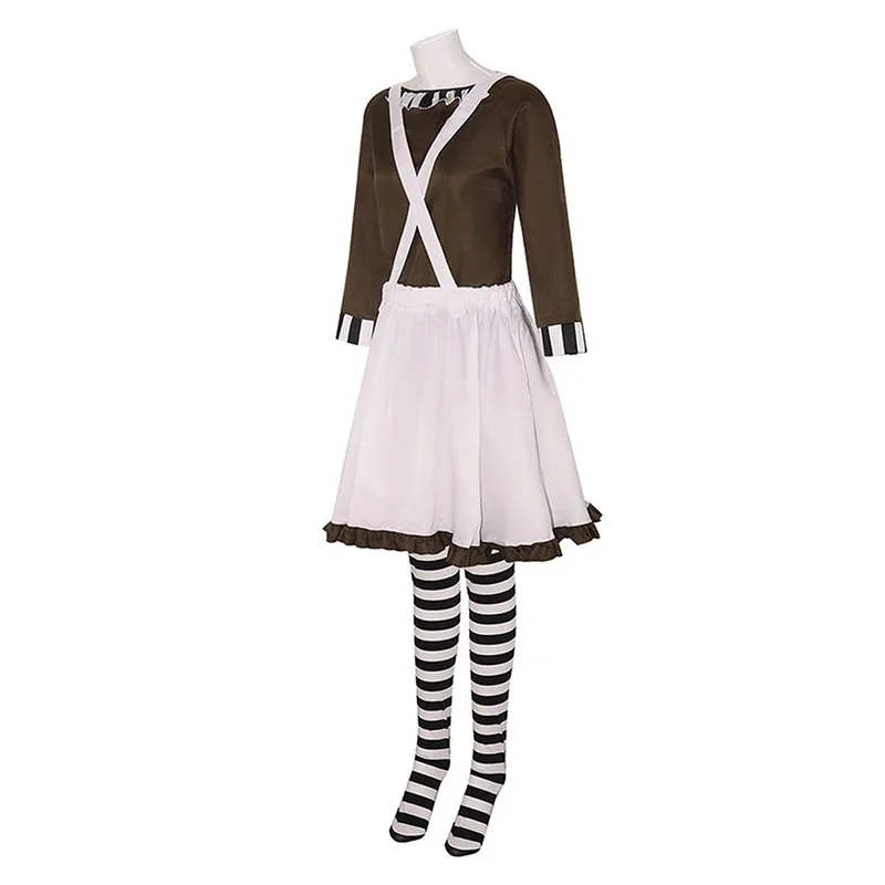 

Oompa Cosplay Fantasia Movie Chocolate Factory Disguise Costume Adult Women Outfits Fantasy Halloween Carnival Party Cloth yi;4
