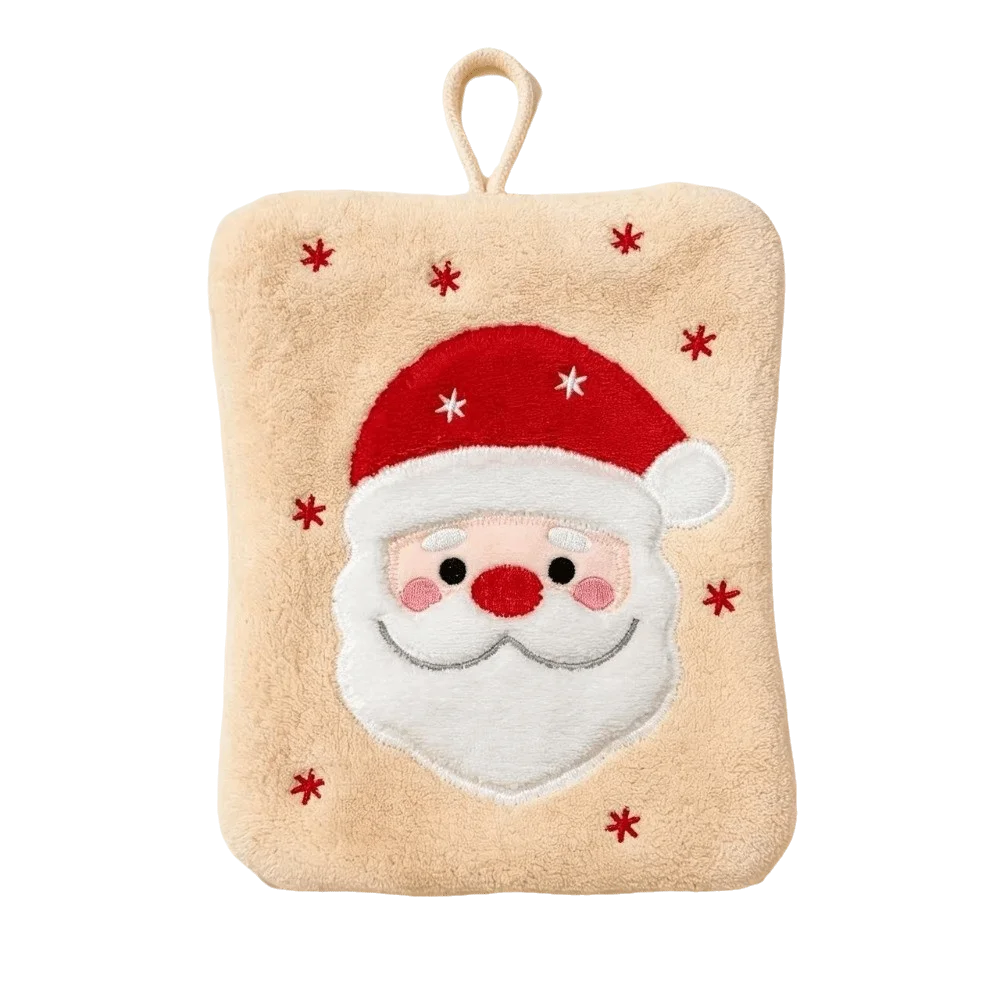 Water Absorption Christmas Hand Towels Quick-drying Hanging Christmas Tree Handkerchiefs Cleaning Coral Fleece