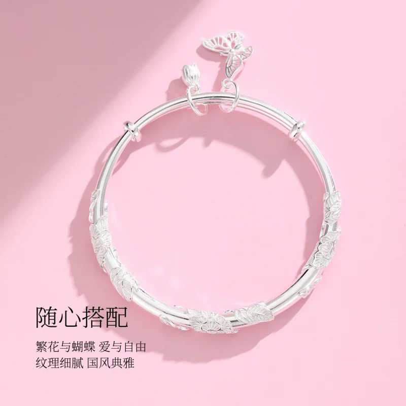 Ferris Wheel Flowers like Brocade Bracelet WholesaleS999Pure Silver Special-Interest Design High-Grade Feeling Not Easy to Fade