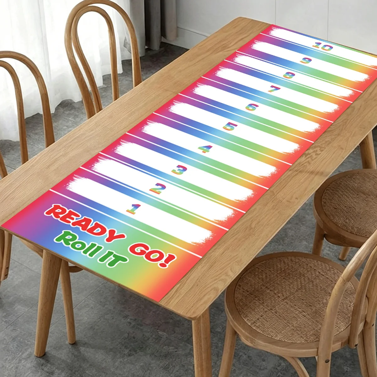 1 Stück Regenbogen-Rollspiel zum Selbstgestalten, Flaschen-Rollspiel mit Punktezählung für Familienfeiern, Partyzubehör, Geburtstagsdekoration – Detail 4