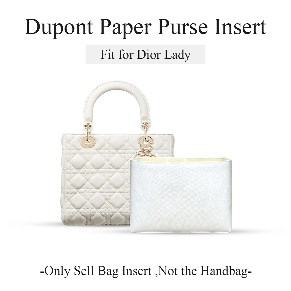 Dupont Paper Purse Organizer Insert Fit for Dior Lady, Lightweight Inside Purse Storage Bag Mini Makeup Inner Liner Bag In Bag