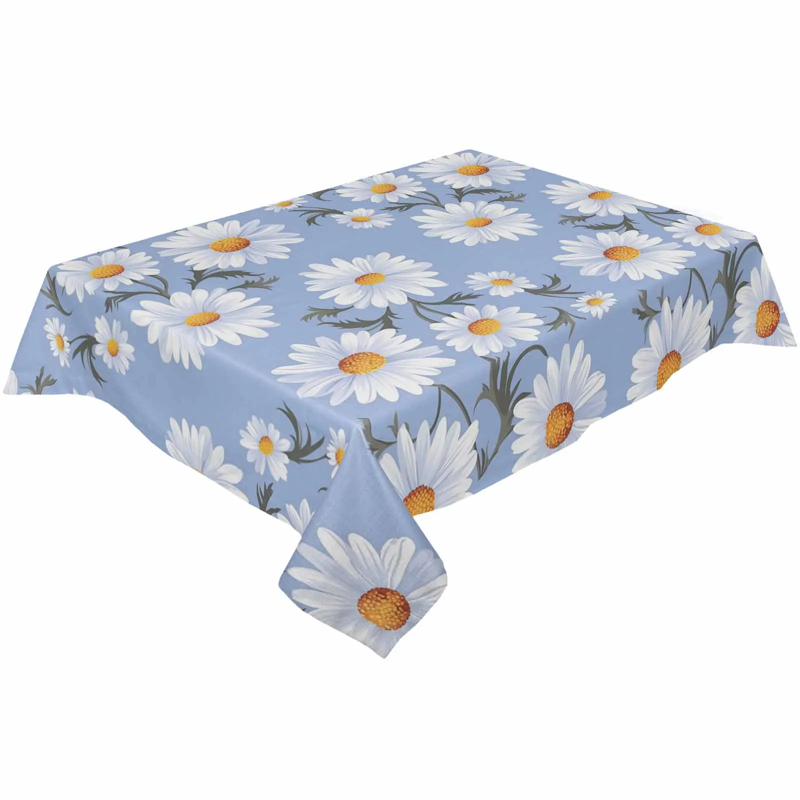 Hand-Painted Floral Chrysanthemum Minimalist Waterproof Tablecloth For Table Kitchen Decorative Coffee Cuisine Party Table Cover