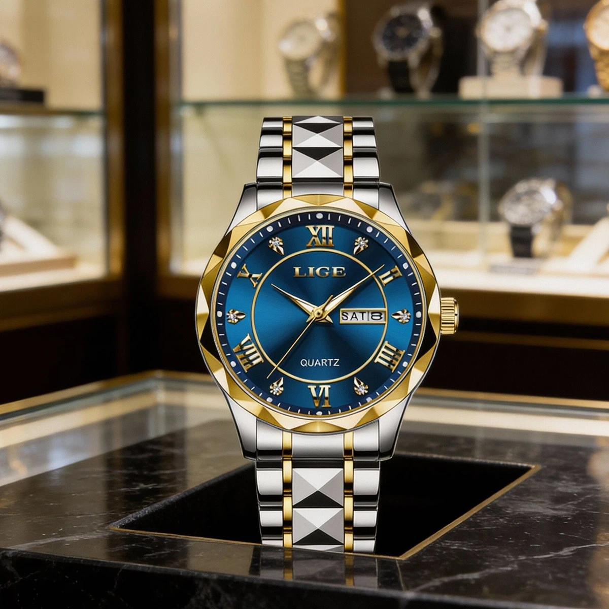 

Мужские часы LIGE Original Luxury, водонепроницаемые, с люминесцентным покрытием, хронограф, из нержавеющей стали, кварцевые, Reloj hombre