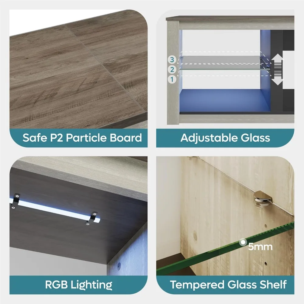 Bestier Supporto TV con caminetto da 70 pollici per TV fino a 80, centro di intrattenimento a LED con 23 caminetti elettrici, consolle multimediale per