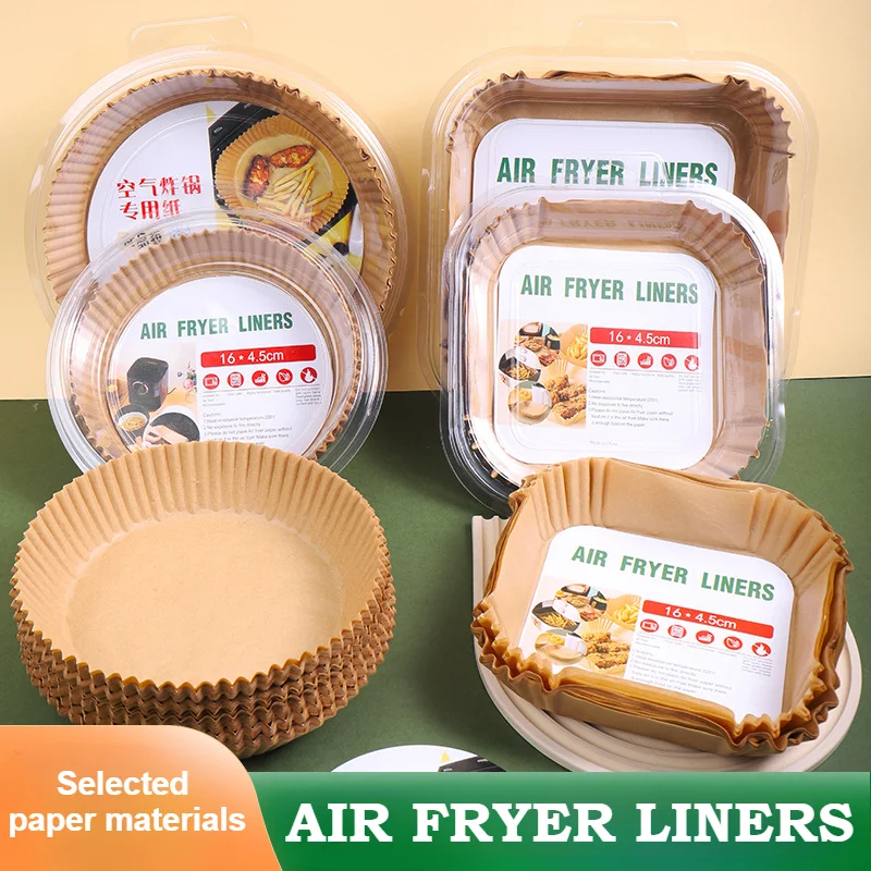 Einweg-Luftfritteusen-Papier, antihaftbeschichtet, Airfryer-Matte, ölbeständiges Backpapier für die Küche, Mikrowellen-Grillunterlage, Backgeschirr-Zubehör