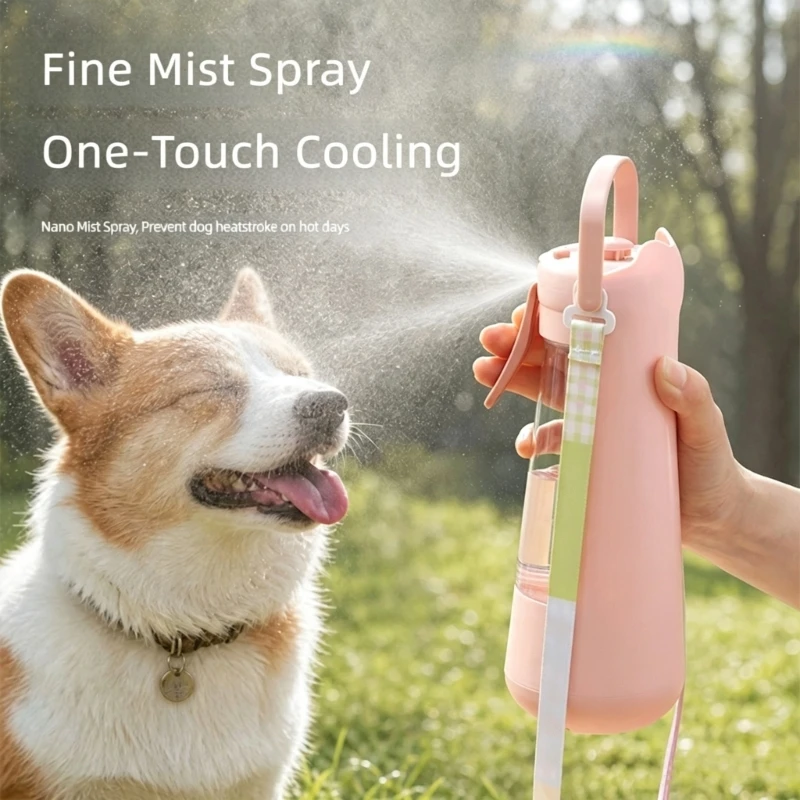 D8KF Washable Dog Drink Bottle with Cup Section, Portable Drink and Container for Daily Use, Park Time, and Travel