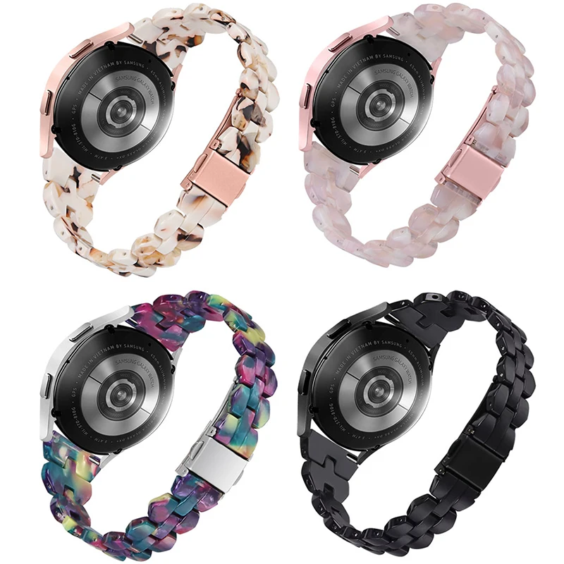 الكلاسيكية الراتنج حزام معصمه للسيدات ، سوار لسامسونج غالاكسي ساعة 5Pro ، ساعة الموضة 6 ، 5 ، 4 ، 40 ، 44 مللي متر ، 43 ، 47 ، 42 ، 46 مللي متر ، 20 مللي متر ، 45 مللي متر